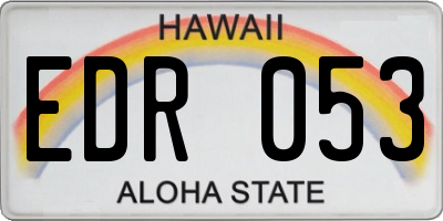 HI license plate EDR053