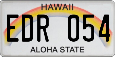 HI license plate EDR054