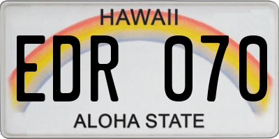 HI license plate EDR070