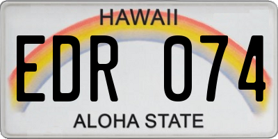 HI license plate EDR074