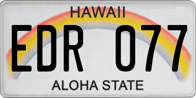HI license plate EDR077