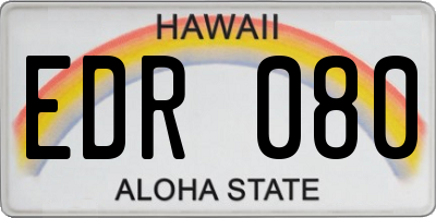 HI license plate EDR080