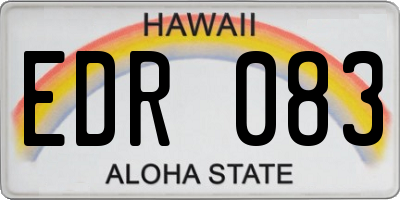 HI license plate EDR083