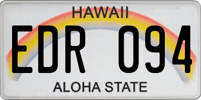 HI license plate EDR094