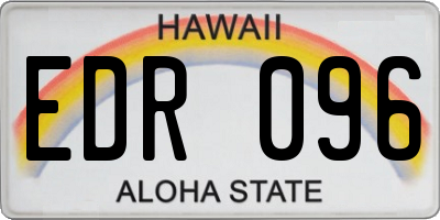 HI license plate EDR096
