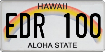 HI license plate EDR100