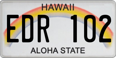 HI license plate EDR102