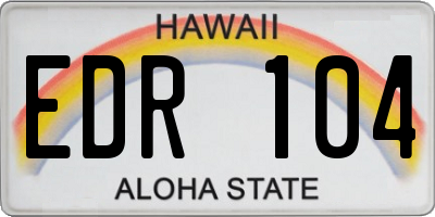 HI license plate EDR104