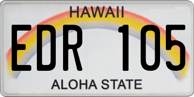 HI license plate EDR105