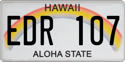 HI license plate EDR107