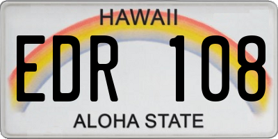 HI license plate EDR108