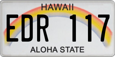 HI license plate EDR117