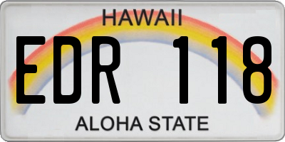HI license plate EDR118