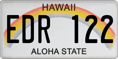 HI license plate EDR122