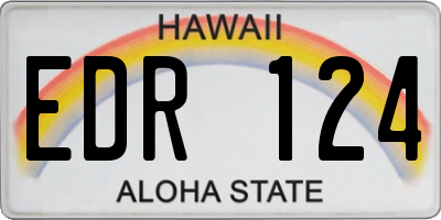 HI license plate EDR124