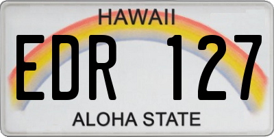 HI license plate EDR127