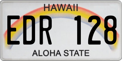 HI license plate EDR128