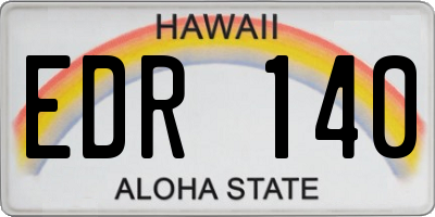 HI license plate EDR140