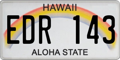HI license plate EDR143