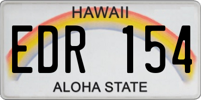 HI license plate EDR154