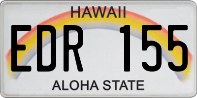 HI license plate EDR155