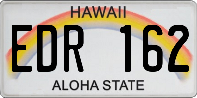 HI license plate EDR162
