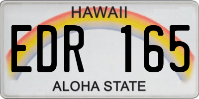 HI license plate EDR165