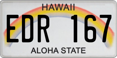 HI license plate EDR167
