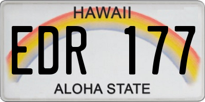 HI license plate EDR177
