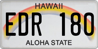 HI license plate EDR180