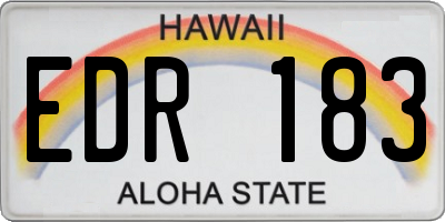 HI license plate EDR183