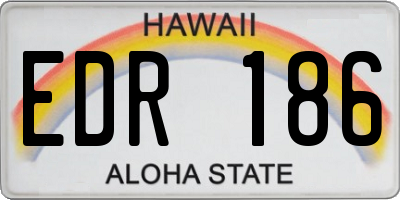 HI license plate EDR186