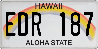 HI license plate EDR187