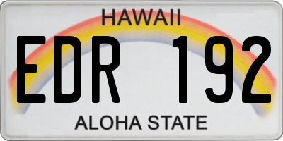 HI license plate EDR192