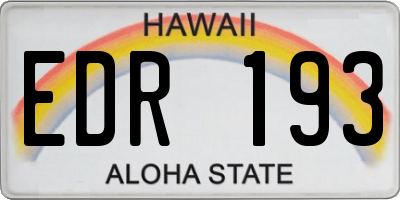 HI license plate EDR193