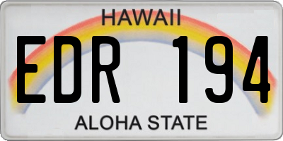 HI license plate EDR194