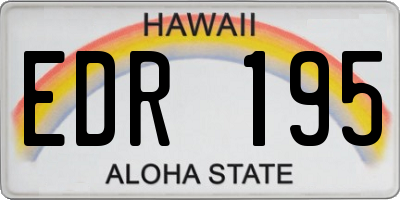 HI license plate EDR195