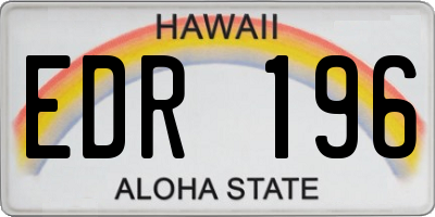 HI license plate EDR196