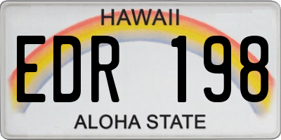 HI license plate EDR198
