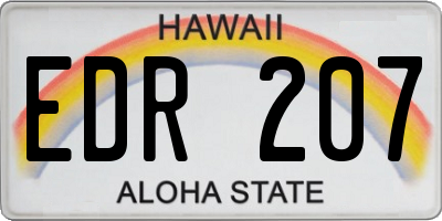 HI license plate EDR207