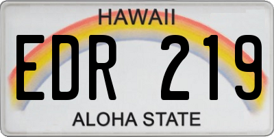 HI license plate EDR219