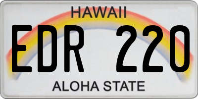 HI license plate EDR220