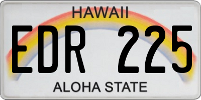 HI license plate EDR225