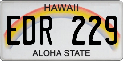 HI license plate EDR229