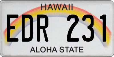 HI license plate EDR231