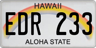 HI license plate EDR233