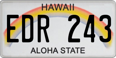 HI license plate EDR243