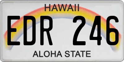 HI license plate EDR246