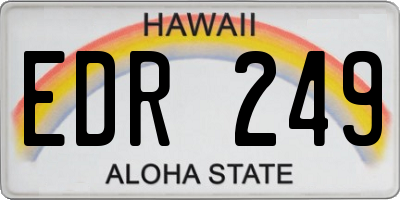 HI license plate EDR249