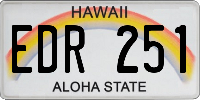 HI license plate EDR251